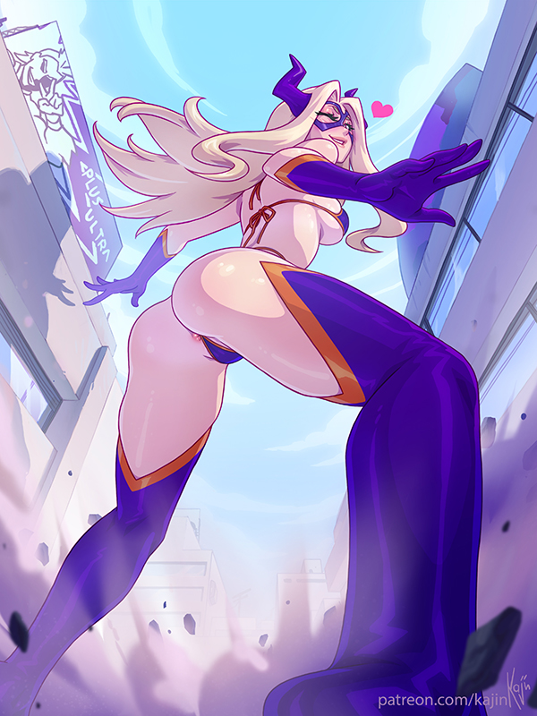1girls, anus, ass, bra, breasts, female, female only, giantess, kajinman, legs, mount lady, my hero academia, panties, solo, thong, underwear, yuu takeyama