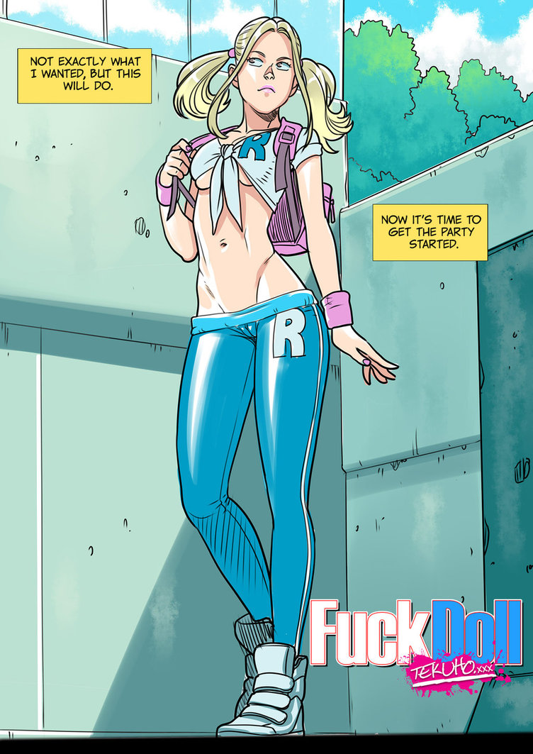 1girls, athletic, backpack, bag, blonde hair, breasts, cameltoe, comic, crop top, cute, english text, female, female only, full body, hourglass figure, leggings, lipstick, lisa (tekuho), lowleg, navel, original, petite, pussy, revealing clothes, skin tight, solo, standing, tekuho, tied shirt, twintails, underboob, white shirt