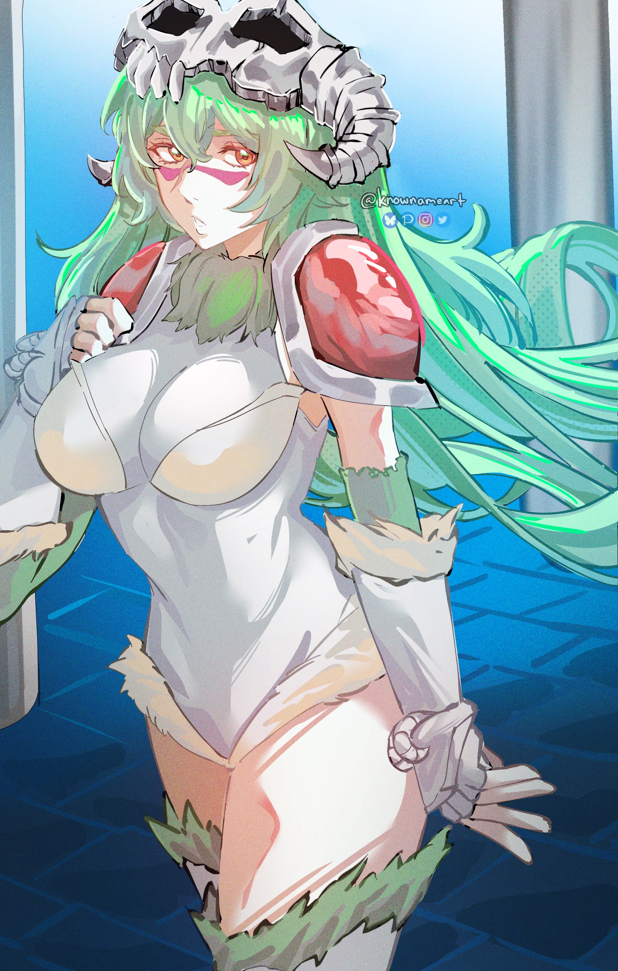 bleach, bleach: the thousand-year blood war, female, green hair, nelliel tu odelschwanck, tagme