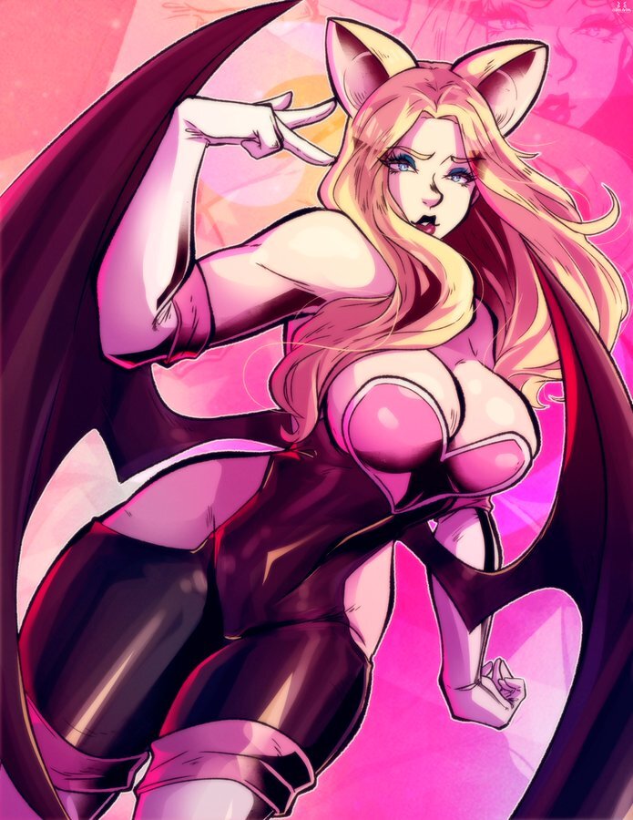 bat_ears bat_girl bat_wings blonde_female blonde_hair blue_eyes breasts cleavage cosplay crossover emma_frost female female_only large_breasts marvel marvel_comics nico_artooo rouge_the_bat_(cosplay) sonic_(series) sonic_the_hedgehog_(series) white_queen x-men