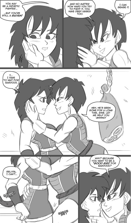 2girls, battle armor, cheating wife, comic, dragon ball, dragon ball super, dragon ball z, drawn, female, female/female, funsexydragonball, gine, lesbian, milf, mother, multiple females, multiple girls, saiyan, saiyan tail, seripa, text, yuri