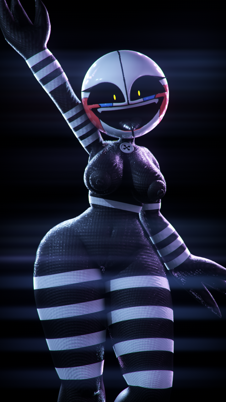 1girls, 3d, artist request, breasts, female, female only, five nights at freddy's, marionette (fnaf), puppet (fnaf), security puppet (fnaf), solo, tagme, thick thighs, wide hips