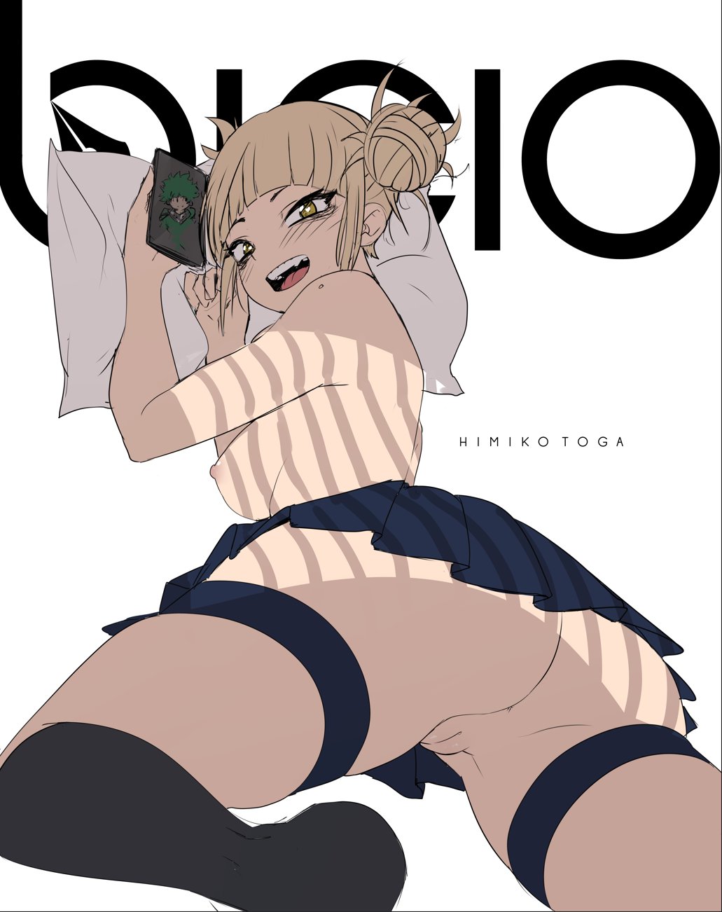 artist request, female, himiko toga, my hero academia, nipples, pussy, skirt, tagme