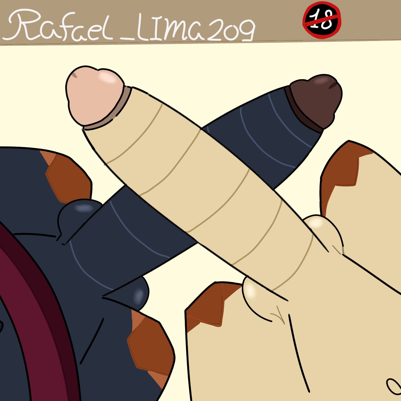 2boys, big cock, big dicks, big penis, black body, black skin, brawl stars, brother, brothers, cock, dick, erect cock, erect dick, erect penis, gay, guard, hard cock, hard dick, hard penis, large cock, large dick, large penis, larry (brawl stars), lawrie (brawl stars), male, male only, non-human, penis, twins, white skin