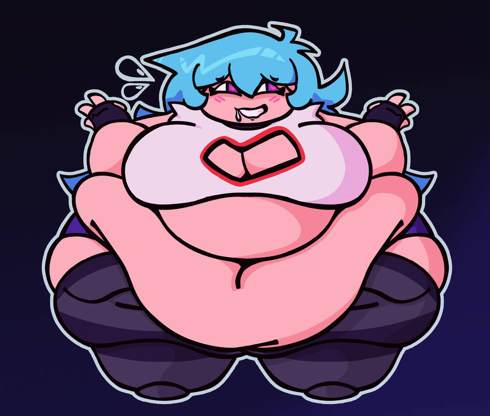 ass, big belly, big breasts, blue hair, breasts, chubby, chubby female, cyan hair, fat, fat ass, fat fetish, female, friday night funkin, lifelinelemons, morbidly obese, obese, obese female, overweight female, skyblue, skyblue (friday night funkin), skyverse, squishypsycho, thick thighs, weight gain
