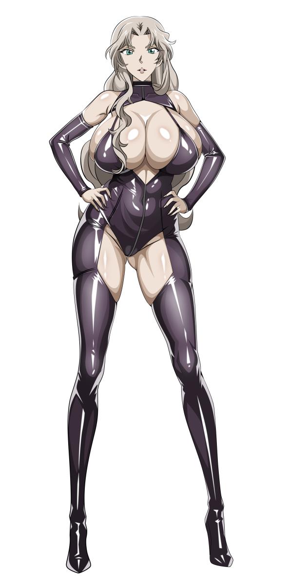 1girls, big breasts, bodysuit, breasts, cleavage, detective conan, female, pin up, silver hair, solo, vermouth, yxyyxy