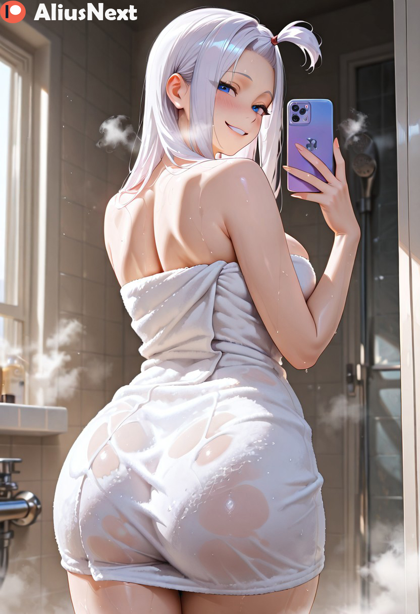 1girls, ai generated, aliusnext, ass, ass focus, big ass, big breasts, breasts, cellphone, fairy tail, female, female only, huge ass, huge breasts, light skin, light-skinned female, lingerie, massive ass, massive breasts, mature, mature female, mirajane strauss, patreon, selfie, sweat, sweatdrop, sweating, sweaty, sweaty body, sweaty breasts, thick, thick ass, thick hips, thick legs, thick lips, thick thighs, towel, white hair, white-haired female