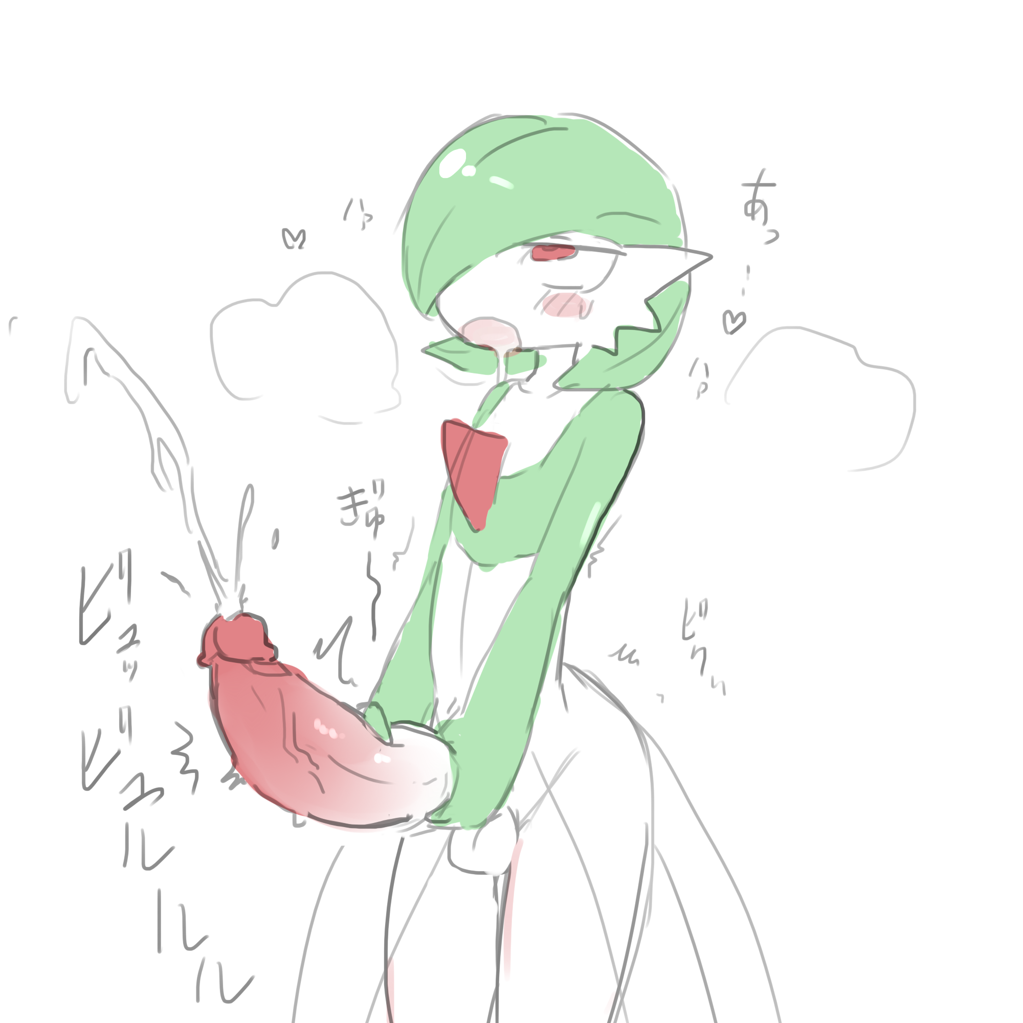 1boy, 2018, ahe gao, balls, bare shoulders, big penis, blush, club shaped penis, cum, cum explosion, cumshot, dress, drooling, ejaculation, erection, faceless male, femboy, gardevoir, girly, green hair, hair over one eye, half-closed eyes, hand on penis, heart, heavy breathing, holding penis, huge penis, humanoid penis, japanese text, looking up, male, male gardevoir, male only, male pokemon, masturbation, nintendo, nishikun, no nipples, open mouth, orgasm, penile masturbation, penis, penis grasp, pokémon (species), pokemon, pokemon (species), pokemon rse, precum, projectile cum, red eyes, red penis, rolling eyes, saliva, short hair, simple background, sketch, solo, spoken heart, standing, sweat, testicles, text, thick penis, tongue, trembling, tumblr, two-handed handjob, two-tone penis, veins, veiny penis, video games, wet, white background, white penis, white skin