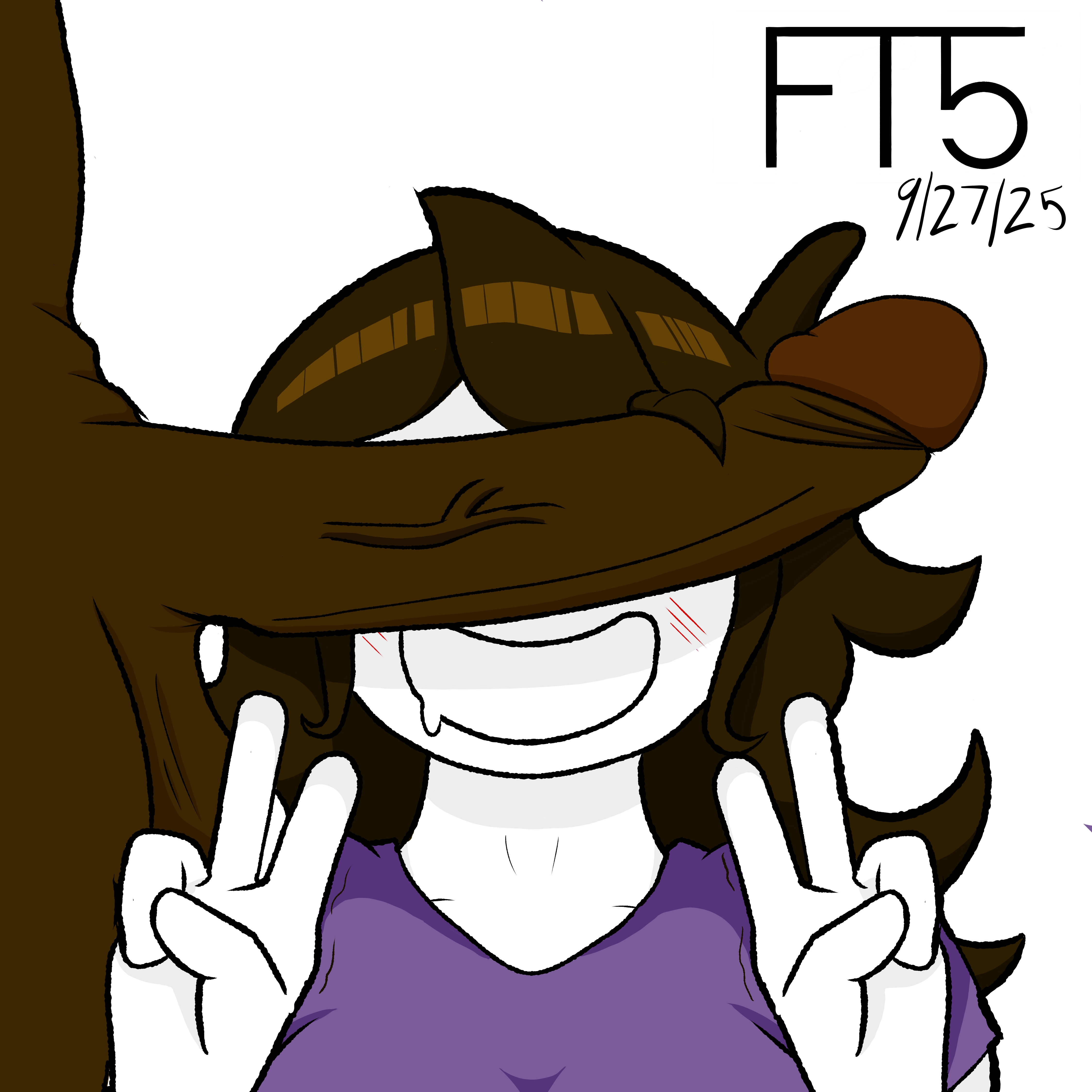 1boy, 1girls, big penis, blush lines, breasts, dark hair, dark-skinned male, female, imminent oral, imminent sex, interracial, jaiden, jaiden animations, jaidenanimations, male, peace sign, penis, rubydew64, simple background, simple shading, smiling