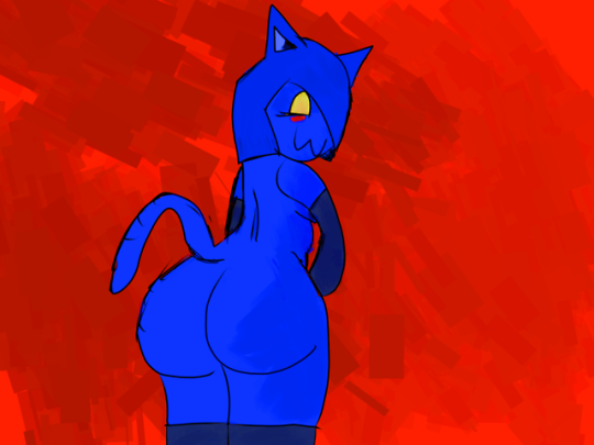 ass blush drpantless_(artist) feline female furry mammal milki solo