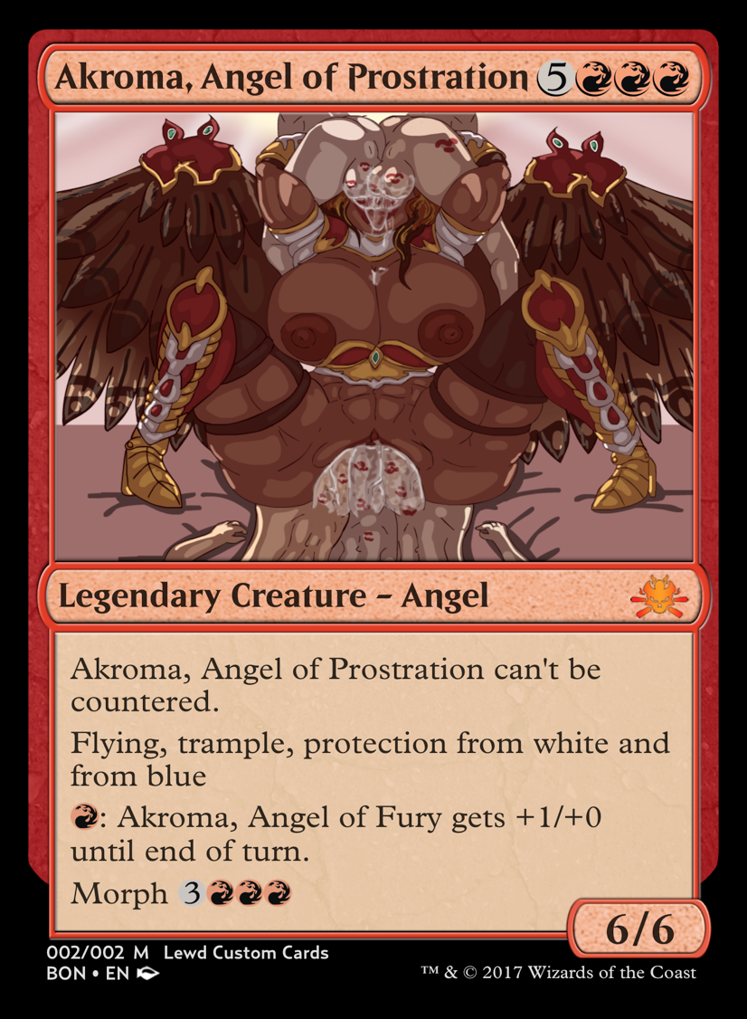 akroma amazon angel angel_wings armored_boots b0nf1r3thelier brown_nipples brown_wings card card_(medium) cock_worship cum_ring dark-skinned_female dark_skin deep_throat deepthroat double_fellatio double_vaginal face_fucking feathered_wings female femdom gangbang group_sex huge_cock kiss_mark kiss_marks larger_female lipstick_marks lipstick_on_balls lipstick_on_penis magic_the_gathering multiple_boys muscular_female oral oral_sex red_lipstick six_pack small_but_hung small_dom_big_sub smaller_male stretched_pussy text tight_fit triple_vaginal vaginal_penetration wings