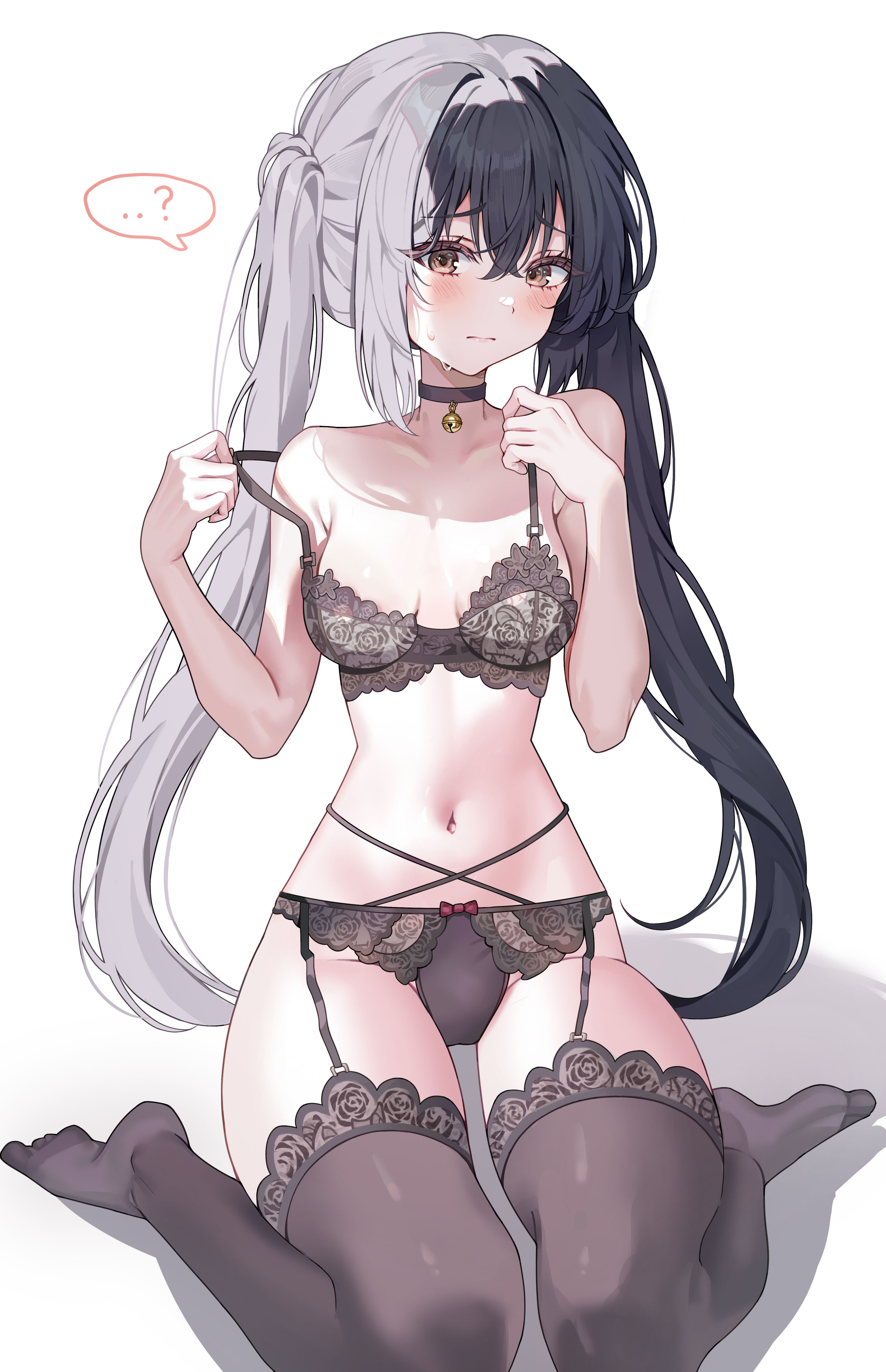 1girls, artist request, azusa nakano (k-on!), female only, k-on!, lingerie, tagme