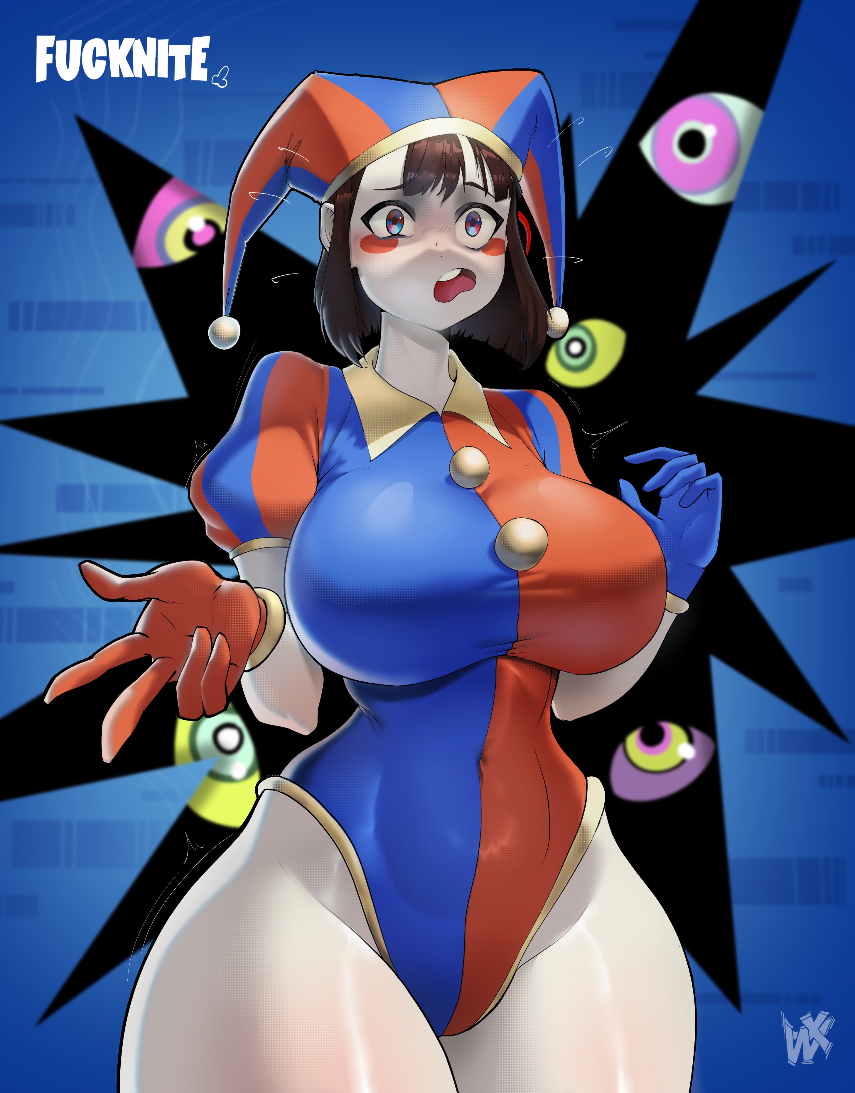 1girls, female, female focus, fortnite, glitch productions, light skin, light-skinned female, looking at viewer, pomni, pomni (tadc), pomni (the amazing digital circus), solo, solo female, solo focus, tagme, the amazing digital circus, thick thighs, thighs, wide hips, wirelixe