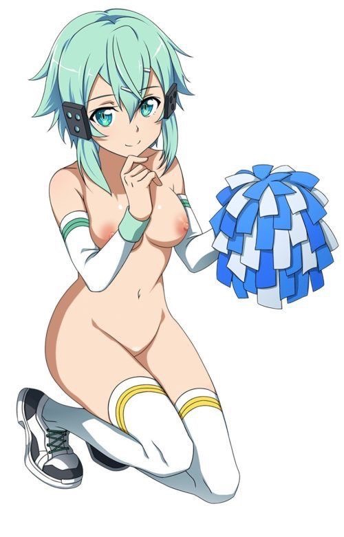 asada_shino breasts cheerleader gun_gale_online nipples nude nude_filter pom_poms sinon sword_art_online sword_art_online:_code_register