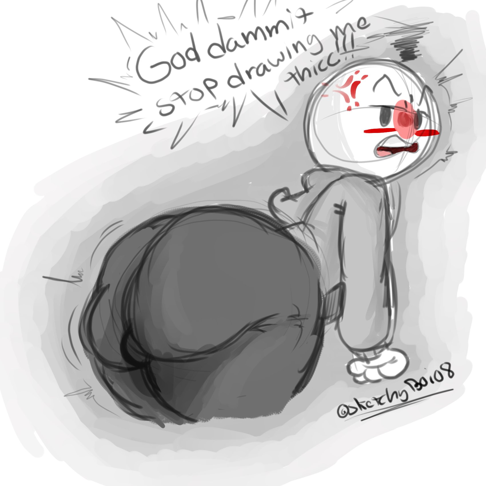 angry, anthro, ass, huge ass, male, mob face, sketchyboi (sketchyboi08), sketchyboi08, tagme, watermark