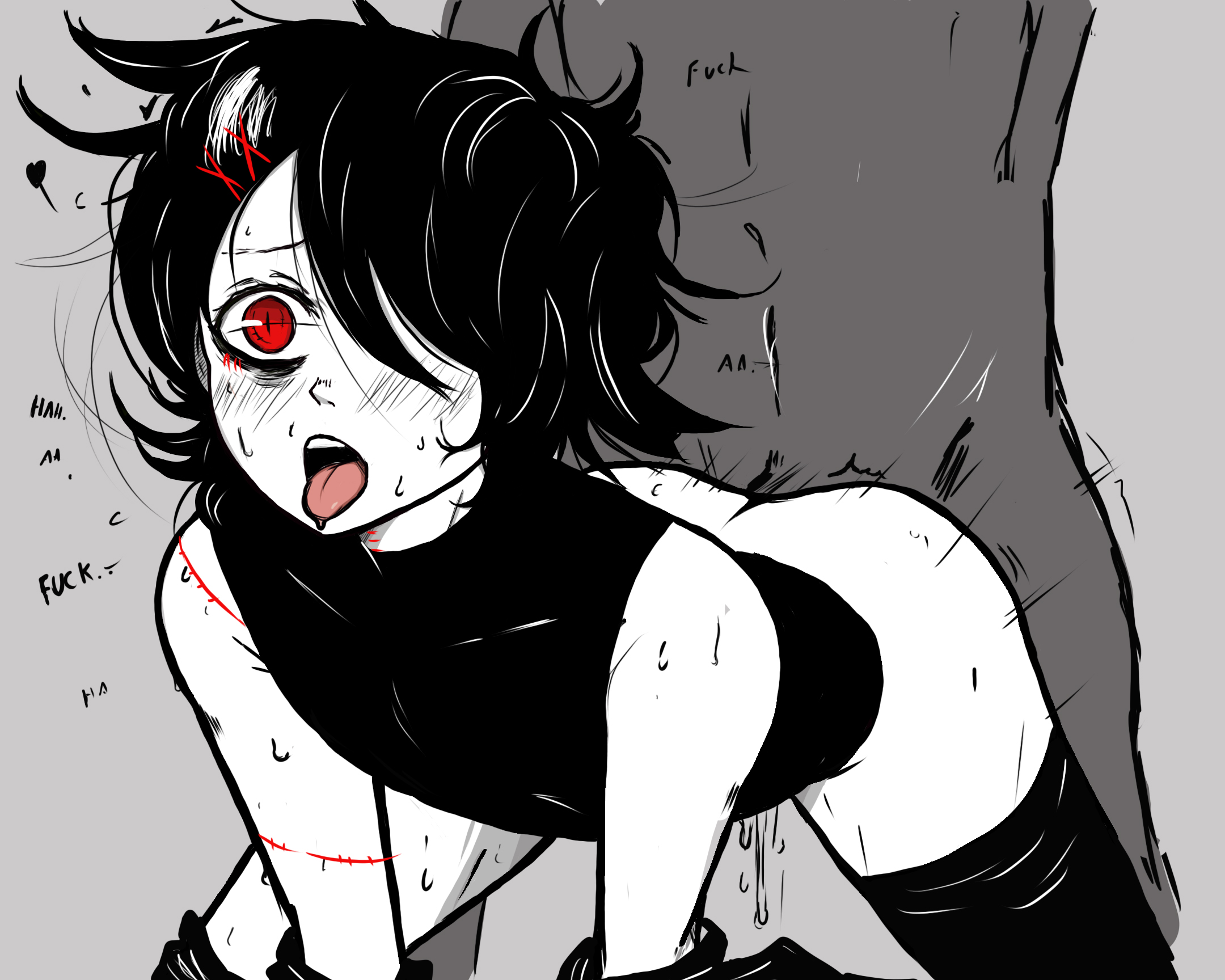 anal, anal penetration, anal sex, androgynous, ass, gay, juuzou suzuya, male, male only, mark gavatino, open mouth, tokyo ghoul