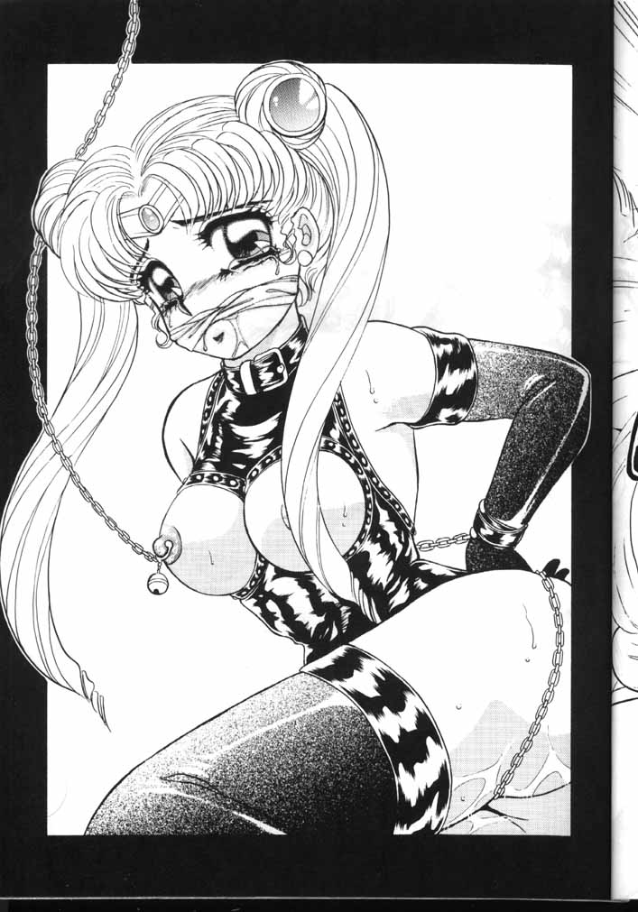 1990s 1992 20th_century bishoujo_senshi_sailor_moon blush bondage breasts gag nekojima_lei nipple_piercing sailor_moon small_breasts stockings tagme tears usagi_tsukino