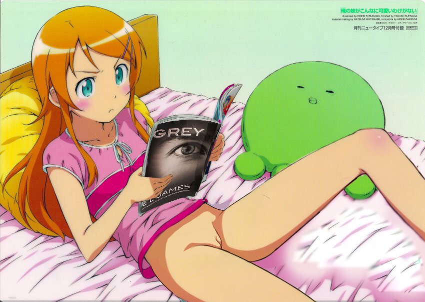 blush, bottomless, female, kousaka kirino, no panties, ore no imouto ga konna ni kawaii wake ga nai, pussy