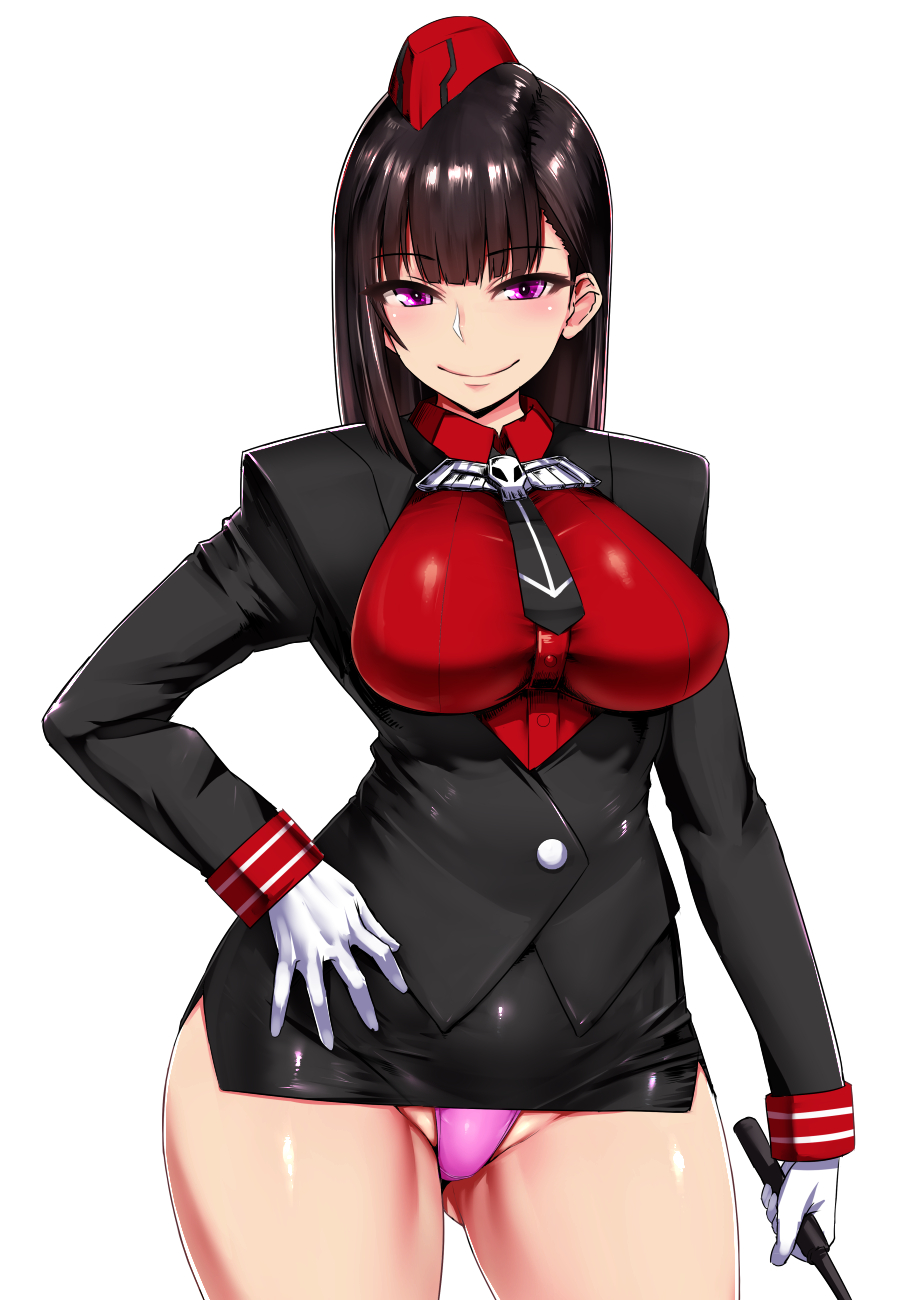 big_breasts breasts cleavage female female_only ishimiso_(ishimura) large_breasts looking_at_viewer microskirt panties skirt solo