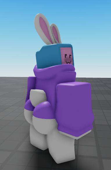 1girls 3d ass baseplate blush blushing_at_viewer bunny bunny_ears bunny_tail butt_focus computer_head melanie_(regretevator) regretevator roblox roblox_game roblox_studio robloxian screen screen_face tv_head tv_screen