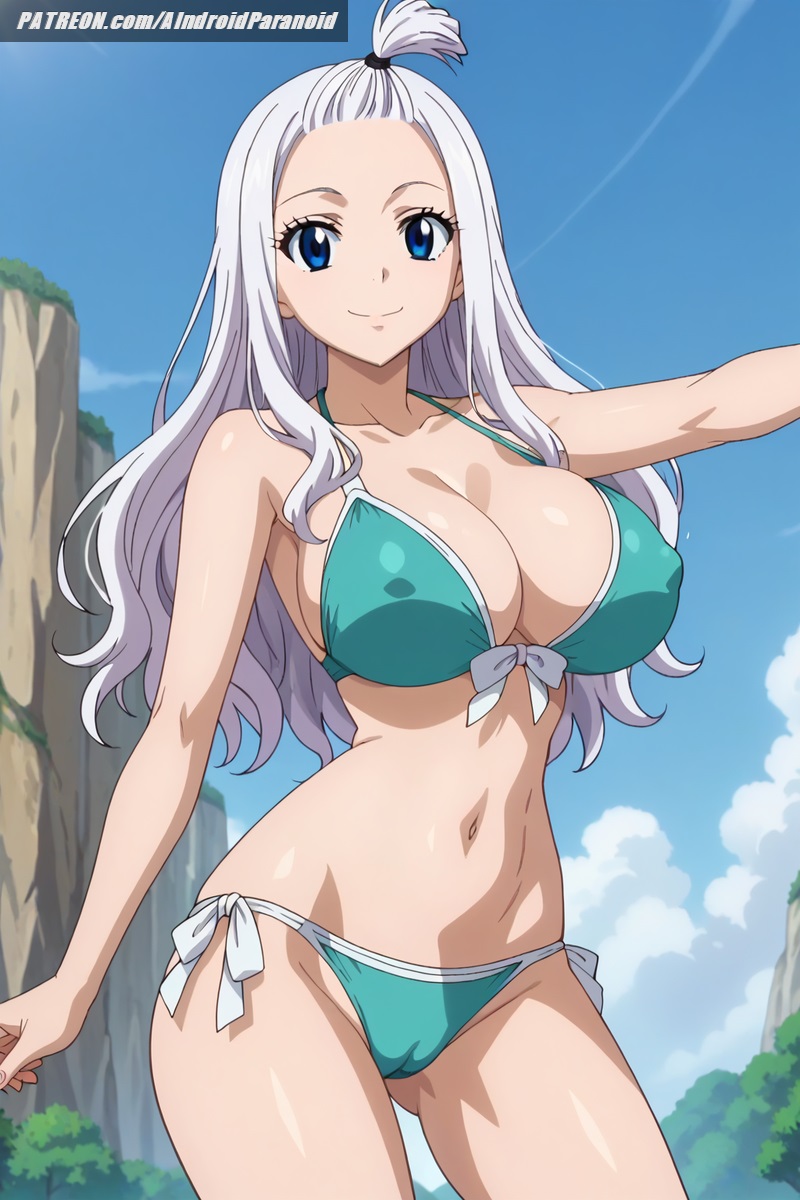 1girls, ai generated, aindroidparanoid, ass, beach, big ass, big breasts, big butt, bikini, blue eyes, blue hair, blush, breasts, cameltoe, covered nipples, fairy tail, female, female only, gigantic breasts, hips, hourglass figure, huge breasts, large ass, large breasts, long hair, massive breasts, mirajane strauss, narrow waist, outdoors, pussy, stable diffusion, straight hair, voluptuous, white hair, white-haired female, wide hips