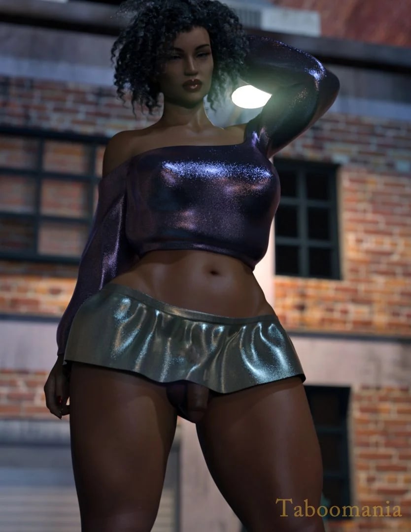 3d azma dark-skinned_futanari futa_only futanari penis_under_skirt taboomania