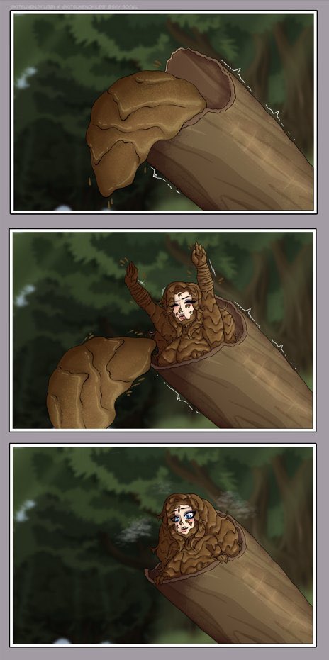 blue_eyes caucasian_female comic_panel comic_strip commission commissioner_upload covered_in_mud dirty dirty_girl female forest forest_background kitsunenokiubbi mud mud_covered muddy naked oc original original_artwork original_character shrek_(reference) shrek_(series) tagme tagme_(artist) tagme_(character) the_huntress