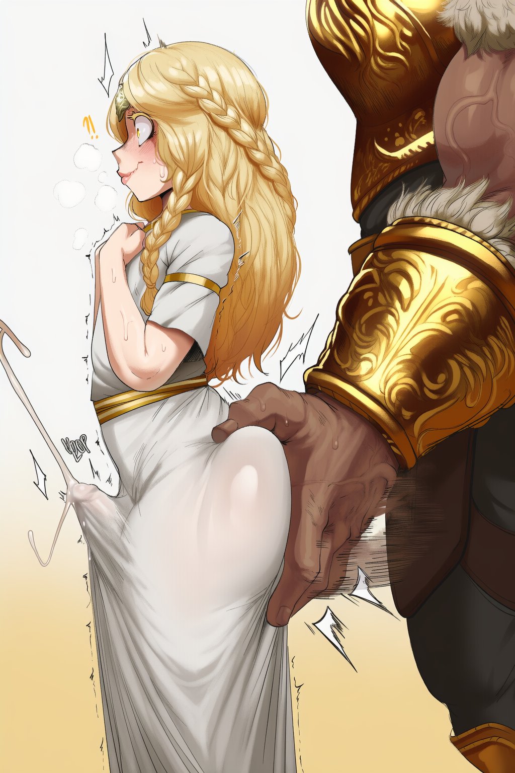 2boys, ai generated, ass, ass grab, big ass, blonde hair, blush, braided hair, bubble ass, bubble butt, clothed, clothing, cum, cum through, cumming, cumshot, dress pull, ejaculation, elden ring, erection, erection under clothes, femboy, fromsoftware, fully clothed, gay, half-brothers, half-siblings, hand on ass, incest, light skin, light-skinned male, long hair, male, miquella, orgasm from spanking, penis, pounding, pounding ass, premature ejaculation, sissy, sissygasm, small bulge, small penis, spanking, spanking ass, starscourge radahn, taboo tao, tagme, trap, unwanted ejaculation, yellow eyes
