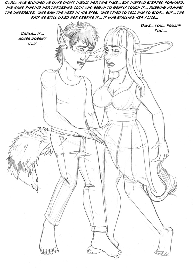 1boy 1futa animal_genitalia animal_humanoid animal_penis anthro arania balls blush breasts carla_(tcitw) cleavage clothed clothing cuntboy dave_(tcitw) dialogue duo english_text equine_penis fox_humanoid full-package_cuntboy full-package_futanari futa_with_male futanari hair herm hermaphrodite horsecock human humanoid intersex intersex/male long_hair male maleherm mammal multi_genitalia page_69 penis pussy text the_cabin_in_the_woods_(arania) transformation