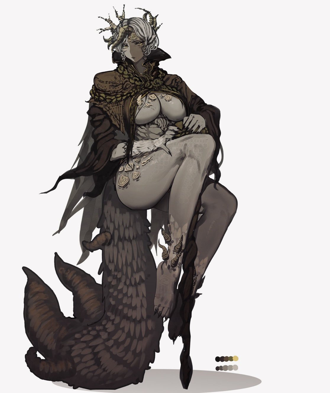 1girls, abs, big breast, big breasts, big tail, breasts, elden ring, female, fromsoftware, genderswap, genderswap (mtf), looking at viewer, morgott the omen king, muscular, muscular female, no nude, no nudity, rule 63, standing, tail, tomatolover16
