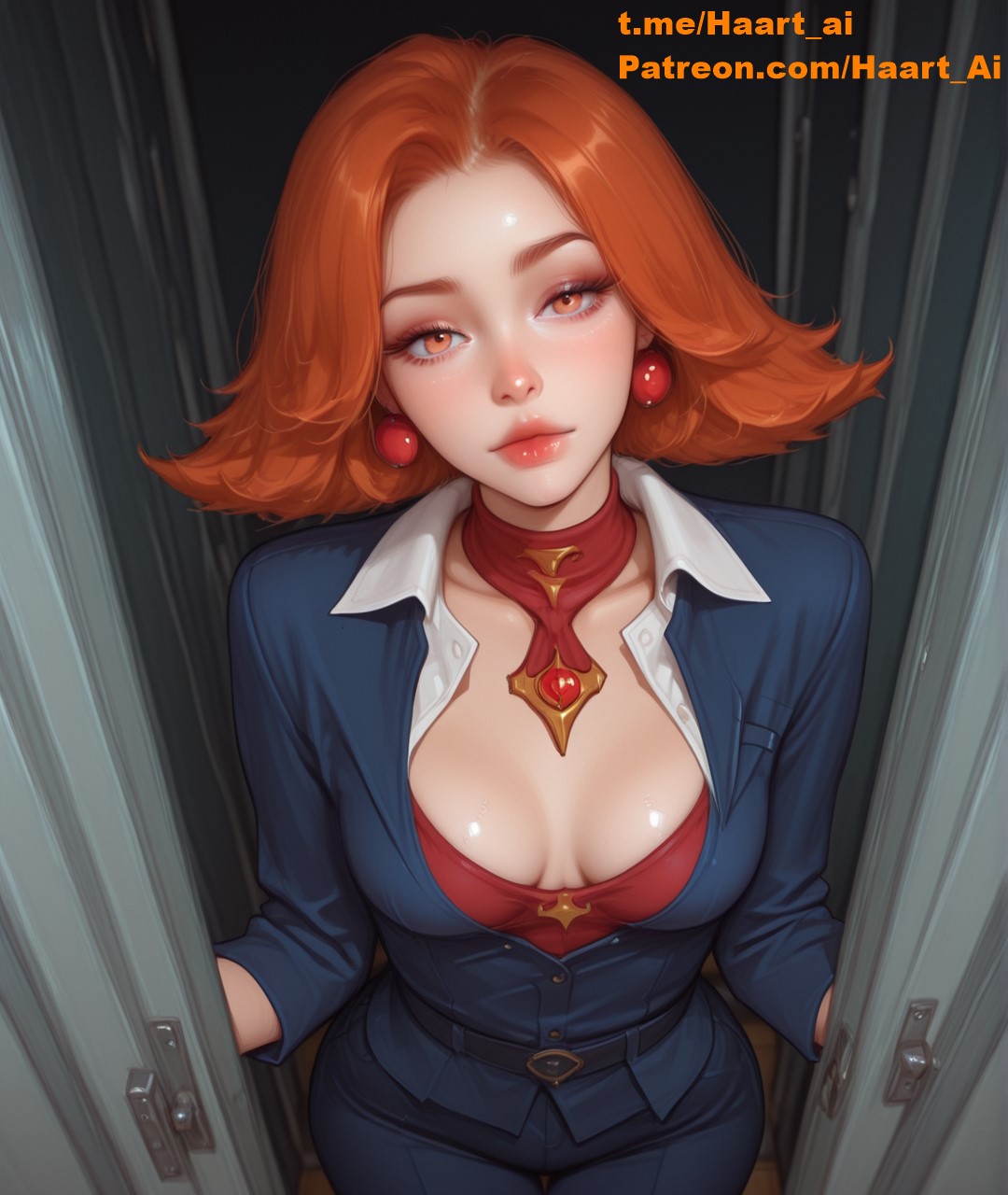 ai_generated dota dota_2 ginger haart_ai lina orange_eyes orange_hair red_hair school_uniform