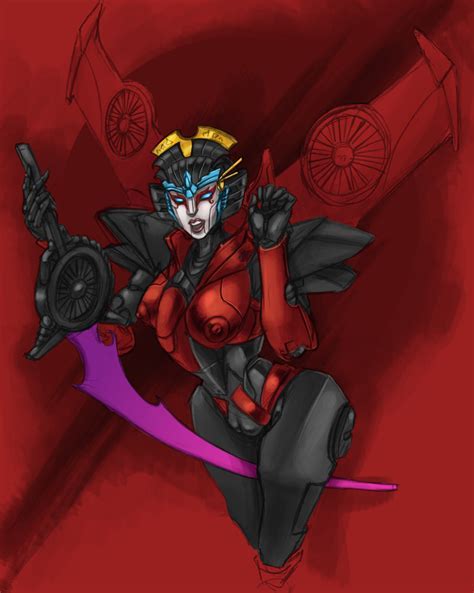 1girls almond blue_eyes breasts female female_only looking_at_viewer mouth_open nipples no_humans partially_nude pussy red_background robot shoulder_pads simple_background solo sword takara_tomy thick_thighs thighs transformers transformers_idw weapon wide_hips windblade