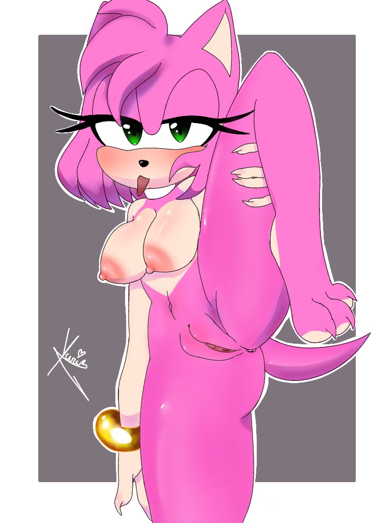 1female 6_yuri_9 amy_rose big breasts breasts_out female hedgehog horny_female legs_up pussy sonic_(series) sonic_the_hedgehog_(comics) sonic_the_hedgehog_(series) thighs things