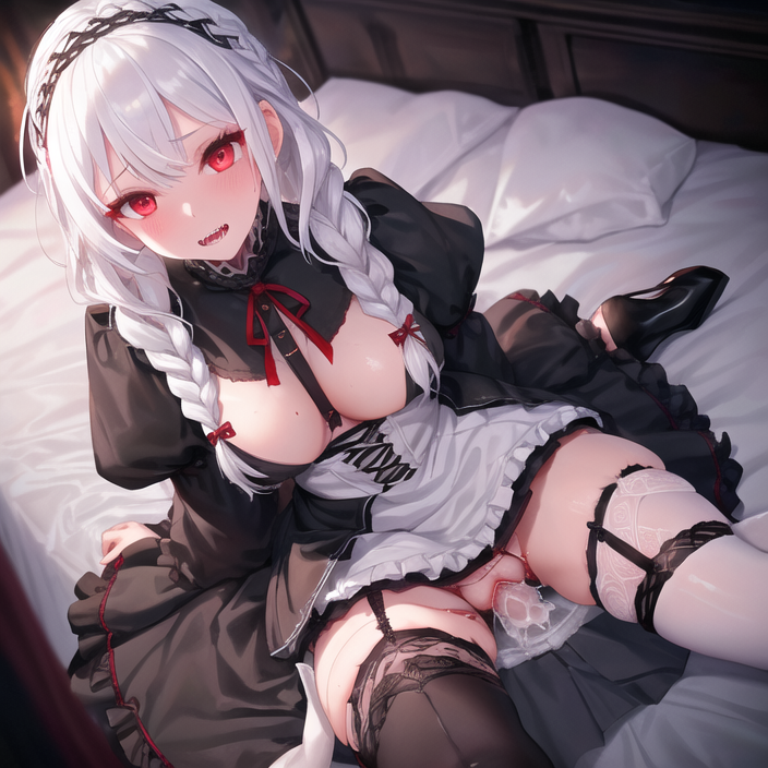 ai_generated breasts cum dress gothic_lolita puroe remote_transfer sad skirt tagme thighhighs uncensored