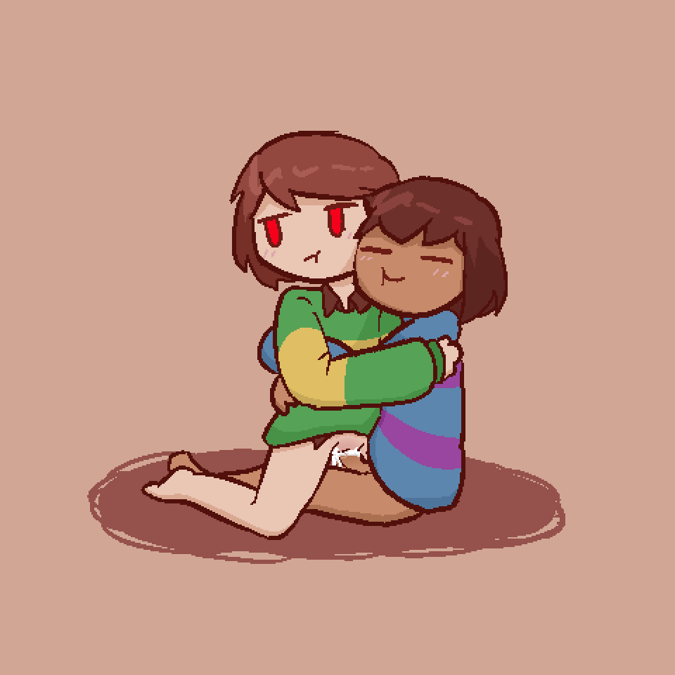 barefoot blush bottomless chara charisk clothing cum_in_pussy cute frisk frisk_(undertale) sex simple_background undertale undertale_(series)