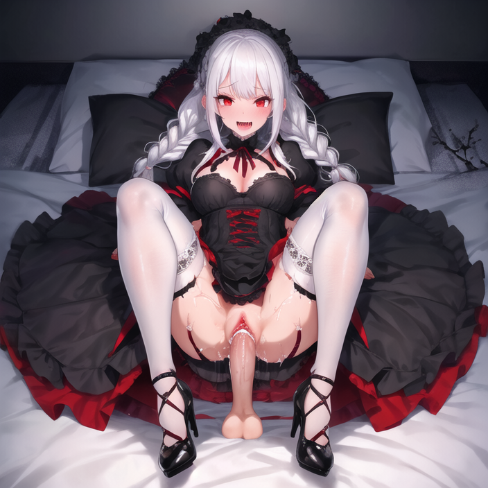 ai_generated breasts cum dress gothic gothic_lolita puroe scarlet sex skirt smile tagme thighhighs uncensored