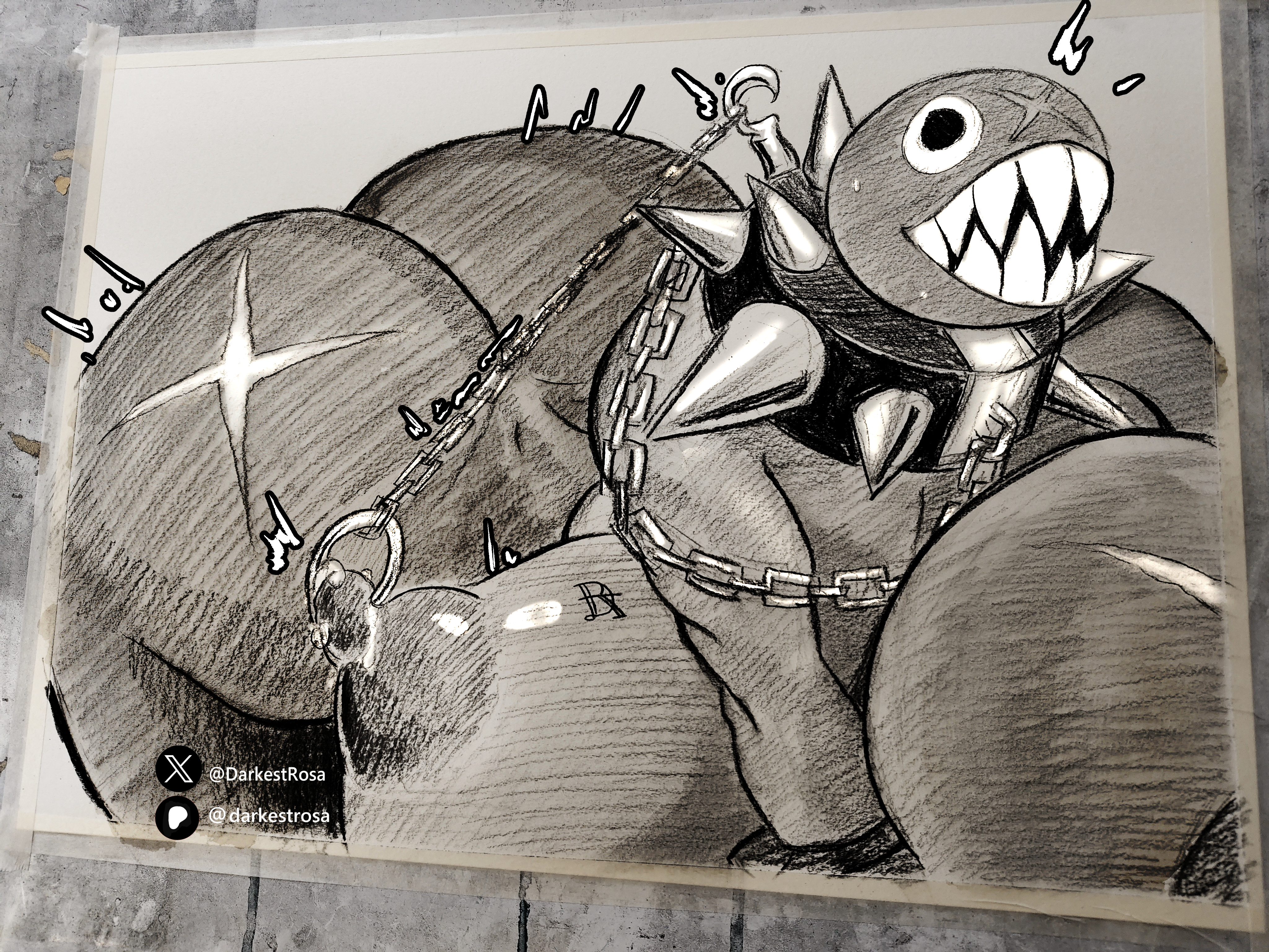 ass, big ass, big breasts, breasts, chain chomp, darkestrosa, gigi (thecoatl034), huge ass, huge breasts, nipple piercing, nipples