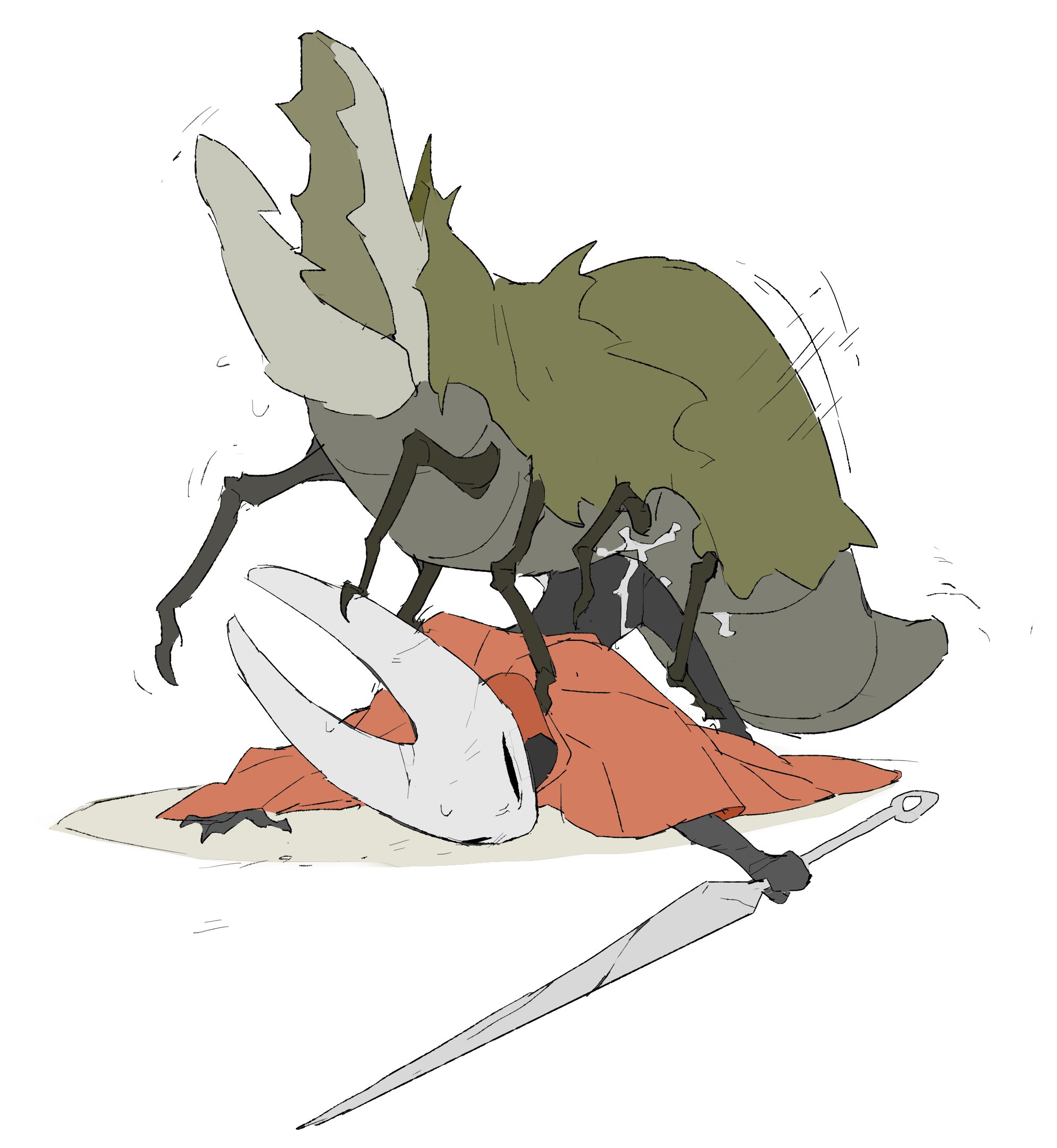 1boy, 1girls, 2026, anthro, anthro on anthro, cloak, cum, cum in pussy, cum inside, deep penetration, defeated, defeated heroine, doggy style, female, feral, feral penetrating, front view, hi res, hollow knight, hollow knight: silksong, hornet (hollow knight), horns, justdog, justdog2025, male, male/female, mask, masked female, monster, muckroach, multi limb, penetration, rape, red clothing, rough sex, sex, sharp teeth, silksong, spider, spider girl, sweat