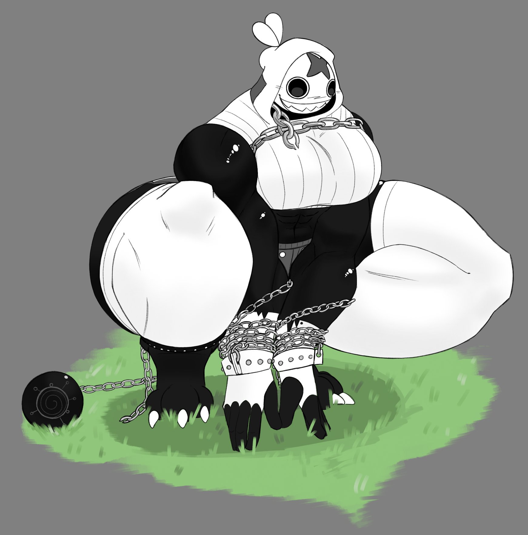 1girls, anthro, anthro only, breasts, chain chomp, dreamchy (mr dreamcatch er), female, female only, fusion, huge thighs, mario (series), mrdreamcatch er, nintendo, oc, original character, thighs