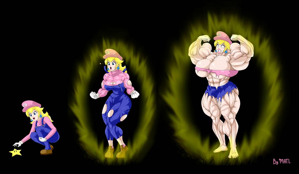 abs biceps big_muscles blonde_hair blue_eyes breasts earrings female hair large_breasts large_muscles long_hair matl muscles muscular muscular_arms muscular_female muscular_legs muscular_thighs nintendo pecs princess_peach super_mario_bros.