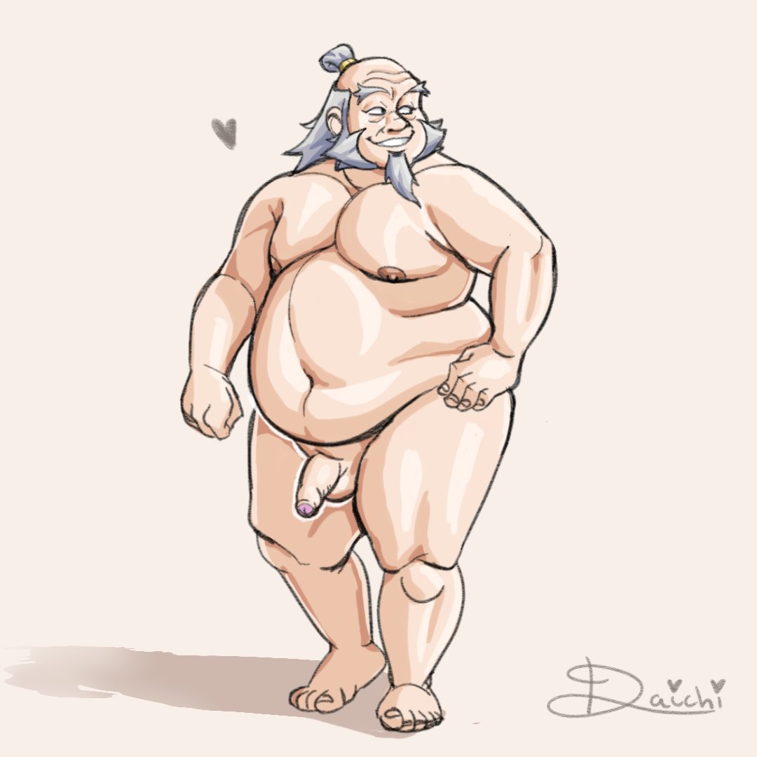 1boy avatar_legends avatar_the_last_airbender balls beard daichi_akimichi facial_hair fat fat_man fire_nation flaccid human iroh male male_only nude obese obese_male overweight overweight_male penis smiling solo solo_male