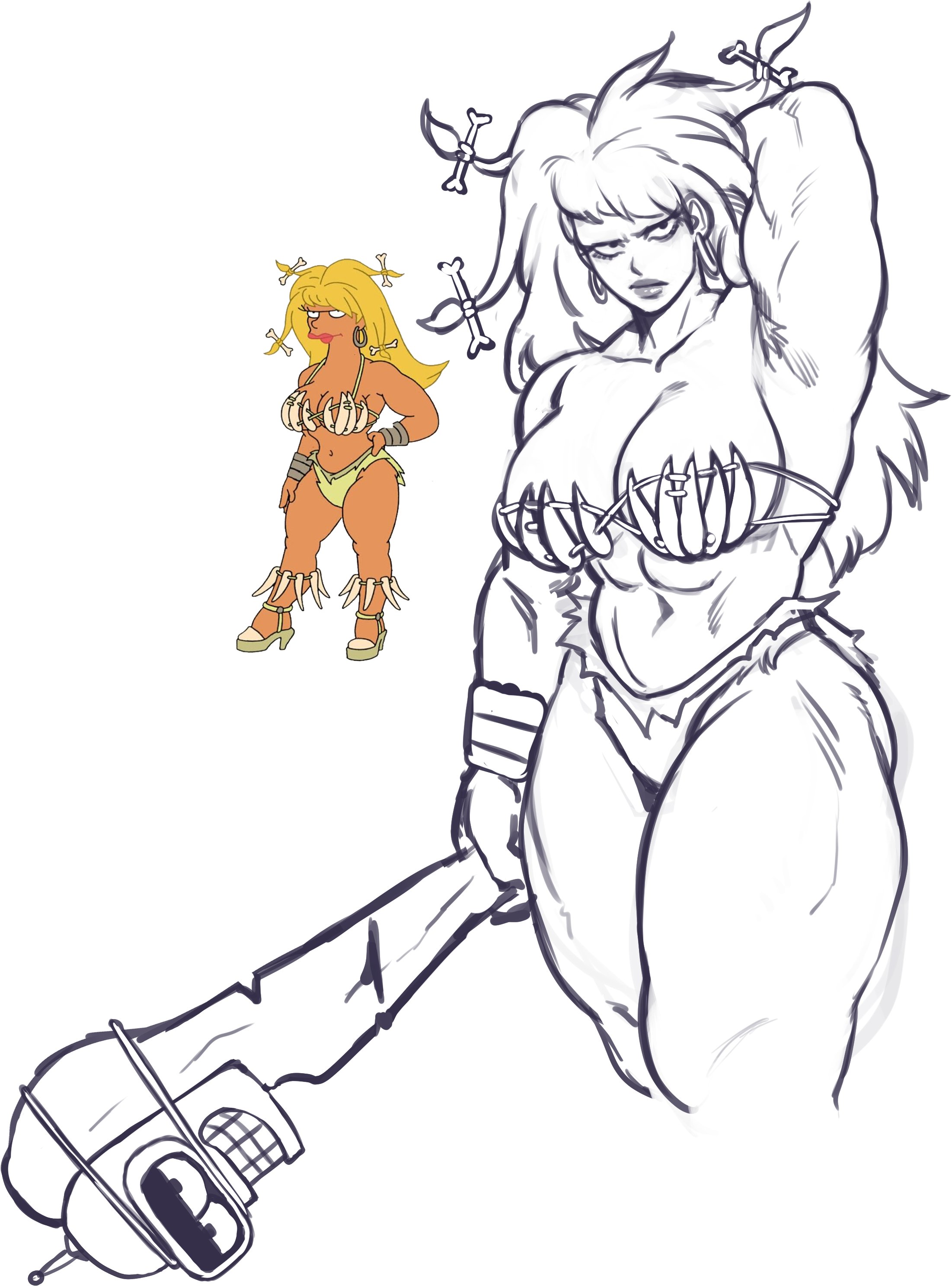 1girls, 2025, abs, amazon (futurama), arm behind head, arm up, armpit hair, armpits, belly button, bender bending rodriguez, big breasts, black and white, blonde hair, body hair, breasts, busty, cleavage, clothed, clothed female, clothing, club (weapon), curvaceous, curvy, decapitation, earrings, feet out of frame, female, front view, fully clothed, futurama, greyscale, hair, hand behind head, hi res, holding weapon, hoop earrings, human, large breasts, legs together, light skin, light-skinned female, loincloth, long hair, looking at viewer, monochrome, muscular, muscular arms, muscular female, muscular legs, muscular thighs, navel, one arm up, raised arm, simple background, solo, sotcho, standing, stomach, thick thighs, thighs, thog, triceps, weapon, wide hips