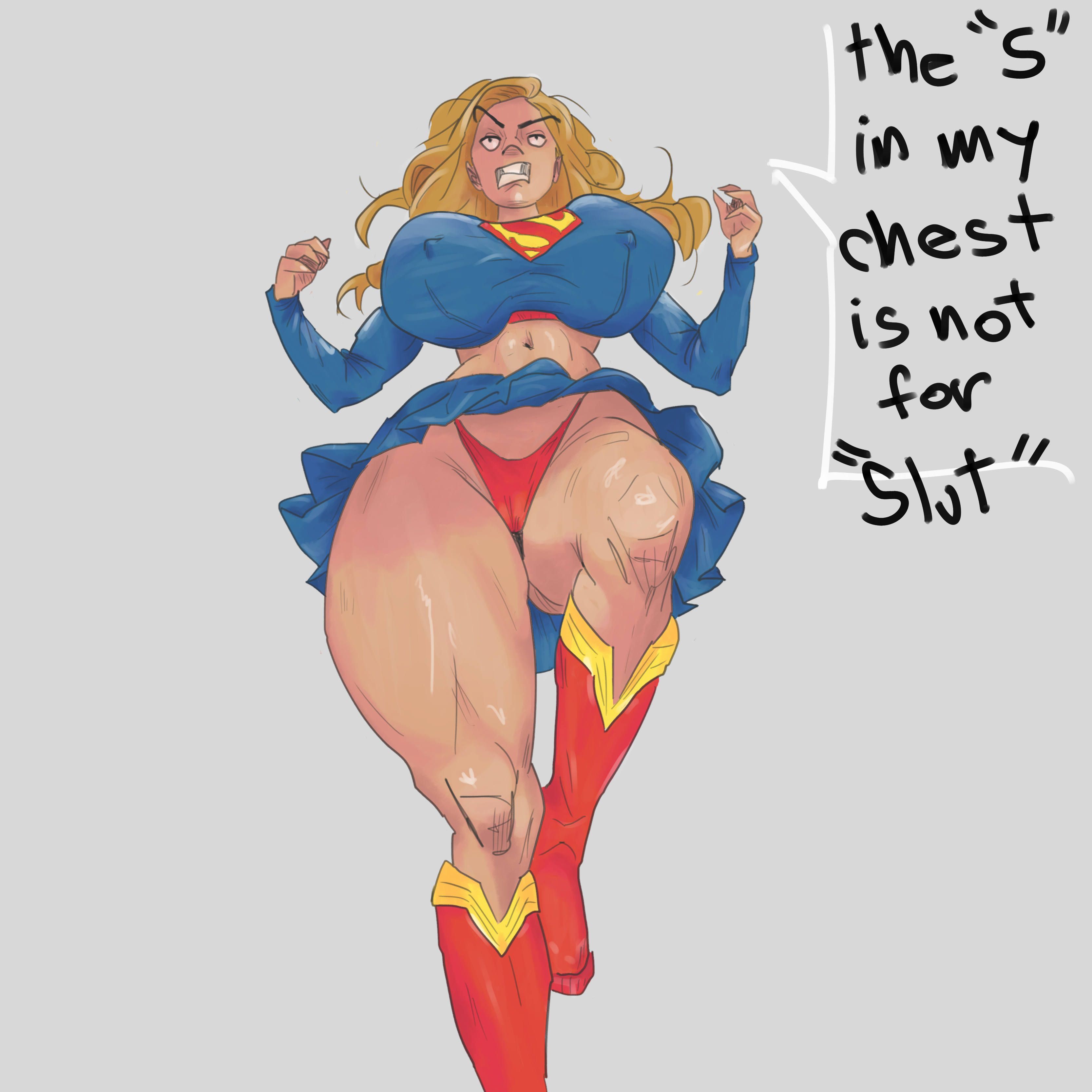 1girls, dc, dc comics, diablo3times, female, female only, speech bubble, supergirl, superman (series), text
