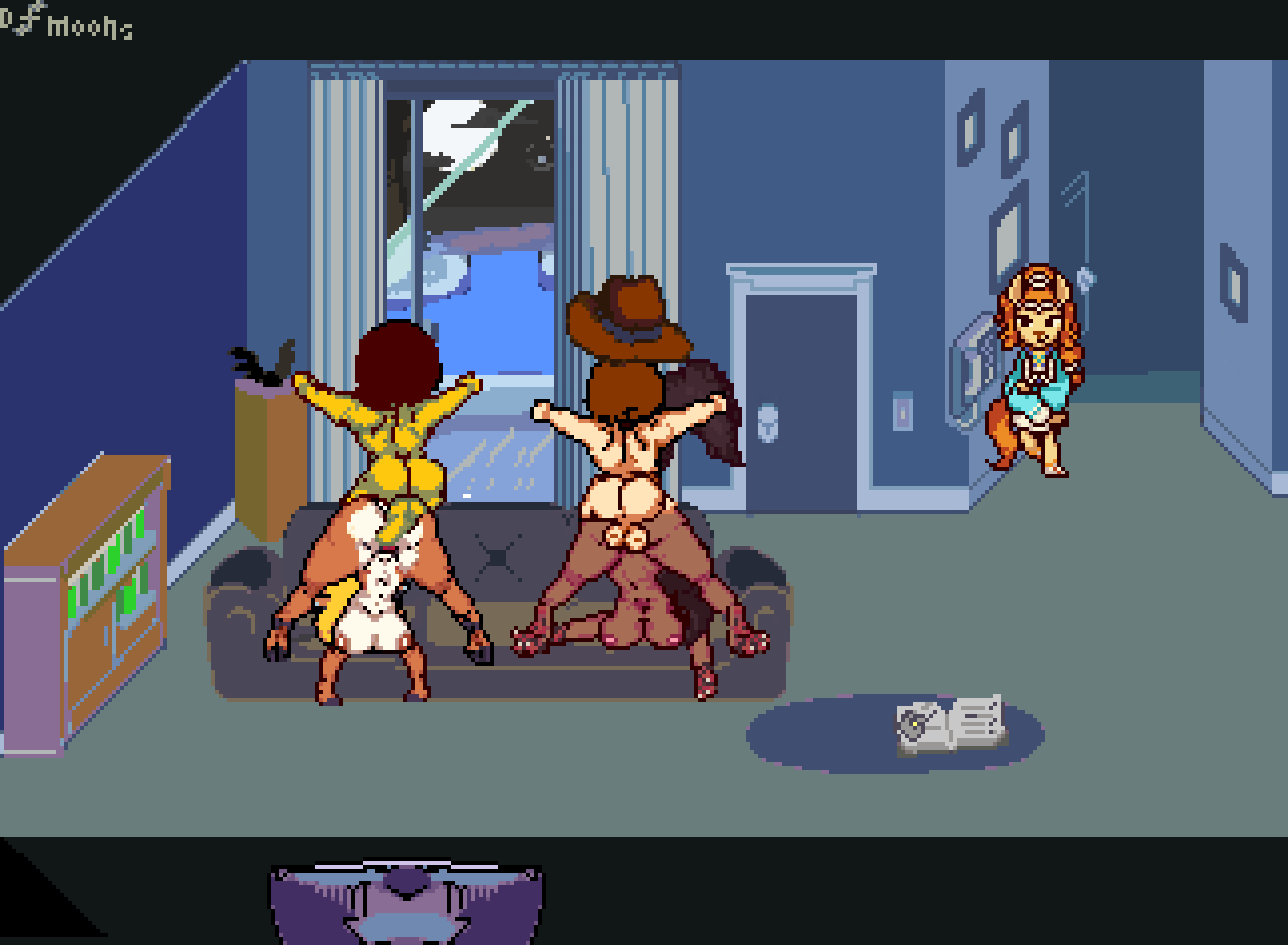 2boys, 3girls, animated, ceroba (undertale yellow), ceroba ketsukane, clover (undertale yellow), deltarune, dmoons, female, gif, kanako (undertale yellow), kris (deltarune), male, newgrounds username, noelle holiday, nurse, pixel animation, pixel art, pussy, sofa, sofa sex, tagme, undertale, undertale (series), undertale yellow, vaginal penetration, vaginal sex