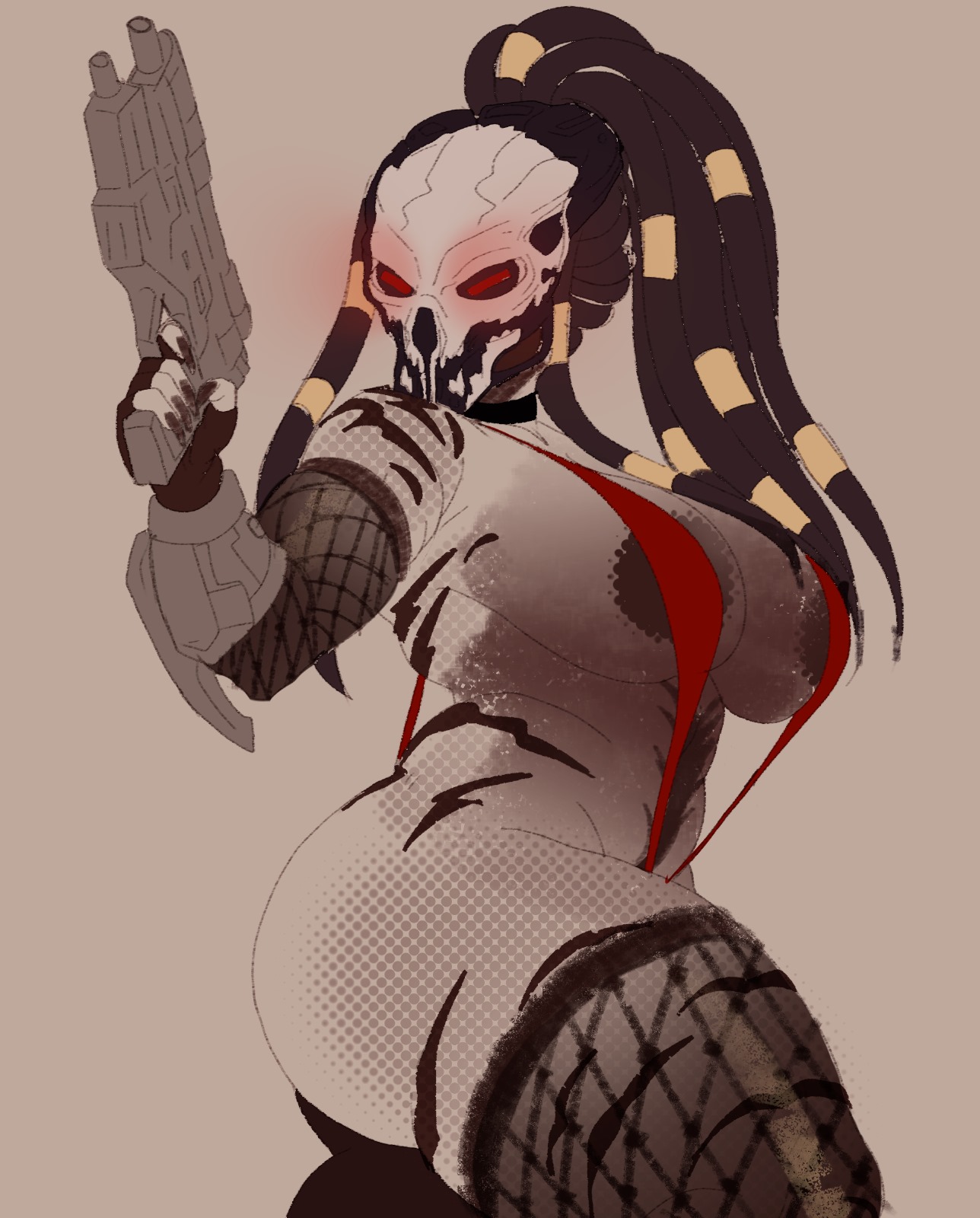 alien, alien girl, big breasts, breasts, female, female yautja, gatoradeew, oc, original character, predator (franchise), tagme, yautja