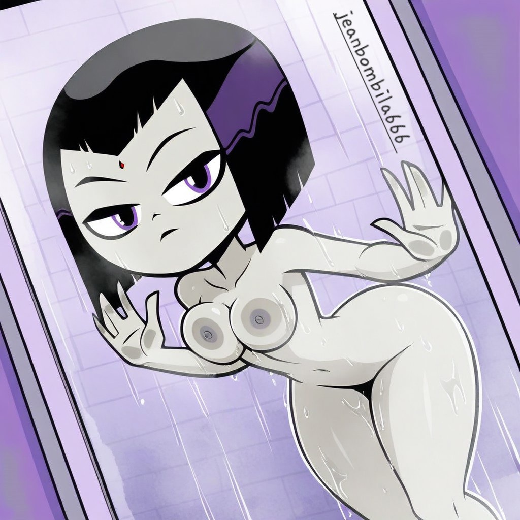 1girls, ai generated, cartoon network, dc, dc comics, female, female only, jeanbombila666, raven, raven (dc), solo, teen titans, teen titans go