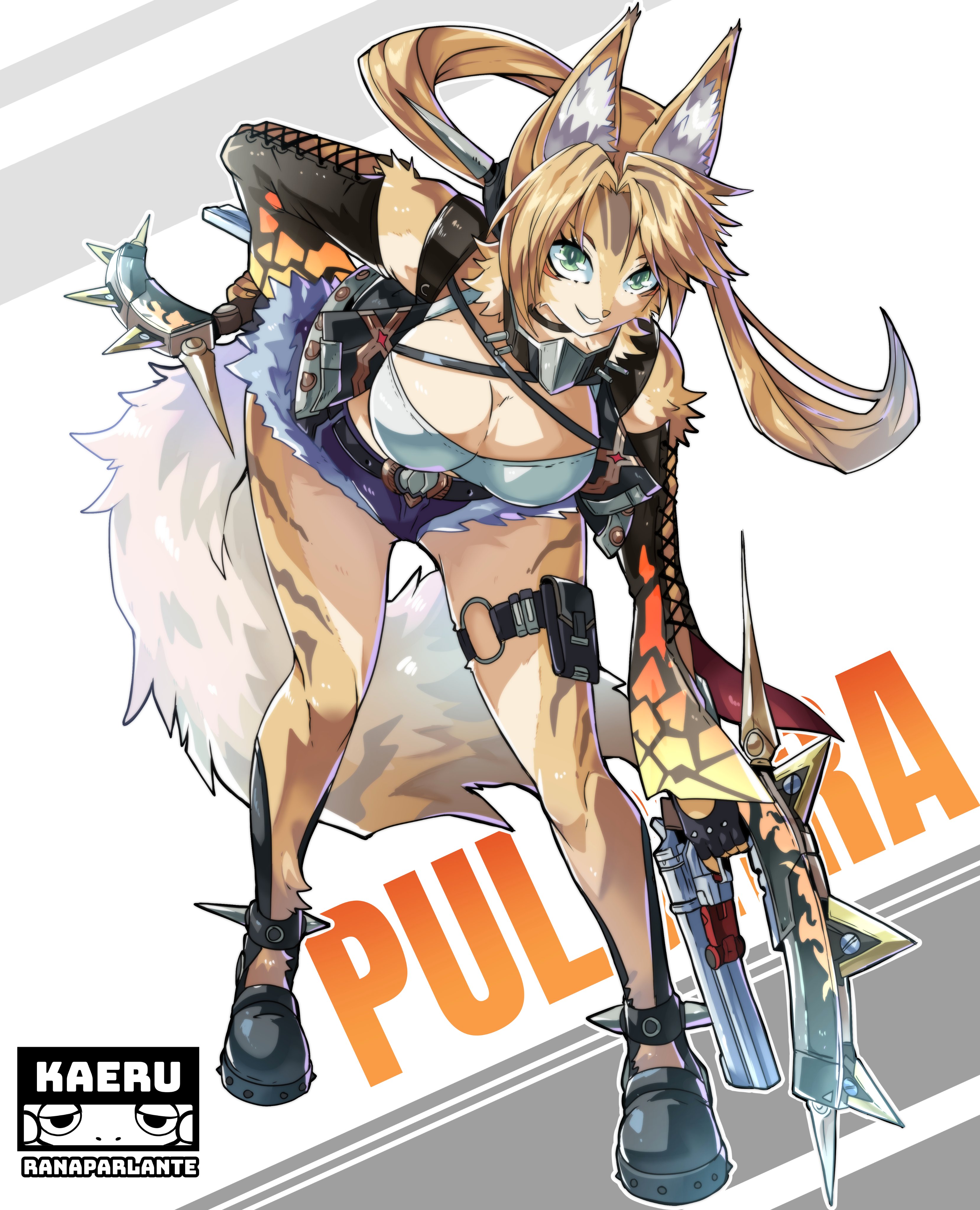 1girls, absurd res, anthro, ass, big ass, big breasts, big ears, big thighs, blonde hair, breasts, cat girl, cat humanoid, catgirl, choker, clothing, curvy figure, domestic cat, felid, feline, feline humanoid, felis, female, fit, fit abs, fit female, fur, furry, furry only, green eyes, hair, hi res, huge ass, huge breasts, huge thighs, jewelry, kaeru, long hair, looking at viewer, mammal, mihoyo, multicolored body, multicolored fur, necklace, pulchra (zenless zone zero), pulchra fellini, shorts, smile, smiling, smiling at viewer, solo, striped body, striped fur, stripes, tagme, tail, thick thighs, thighs, white body, white fur, wide hips, yellow body, yellow fur, zenless zone zero