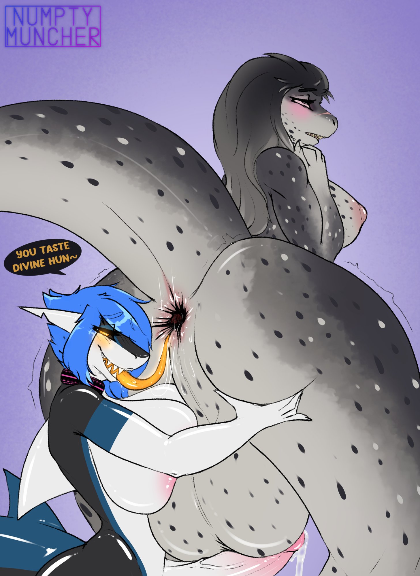 2d, 2dickgirls, 2furrys, 2futas, anthro, anus, anus focus, big breasts, breasts, dickgirl, english text, erect penis, furry, furry hybrid, futa sans pussy, futanari, intersex, long hair, long tongue, nipple, no bra, no panties, nude, oc, penis, precum, sophie (zigzagmag), tagme, text bubble, thick thighs, thighs, watermark, zigzagmag