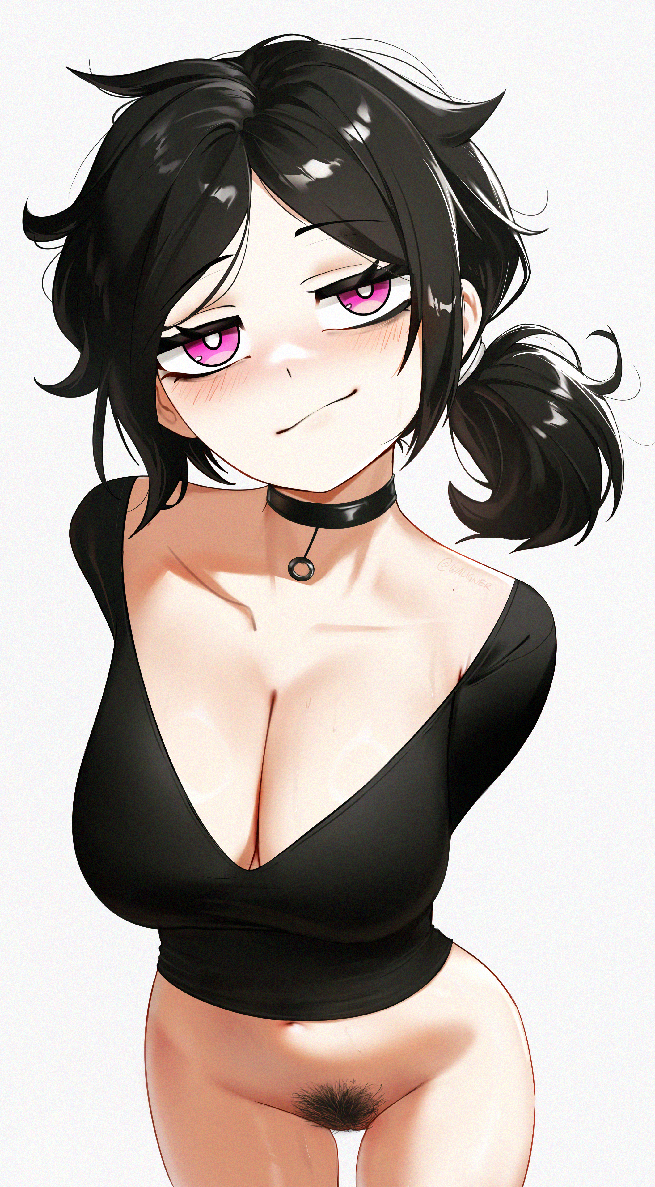 ashley graves, black hair, breasts, female, large breasts, purple eyes, tagme, the coffin of andy and leyley, waligner