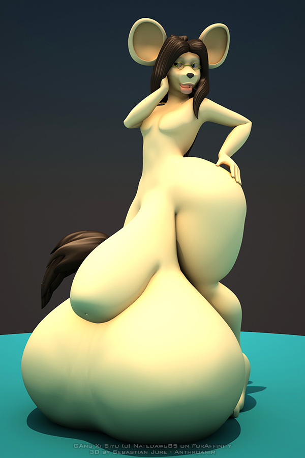 3d 3d_(artwork) anthro anthroanim balls big_balls big_ears gang_xi_siyu hair huge_balls hyper hyper_balls hyper_penis kangaroo_rat looking_at_viewer male male_only mammal penis rodent simple_background siyu solo standing thick_thighs wide_hips